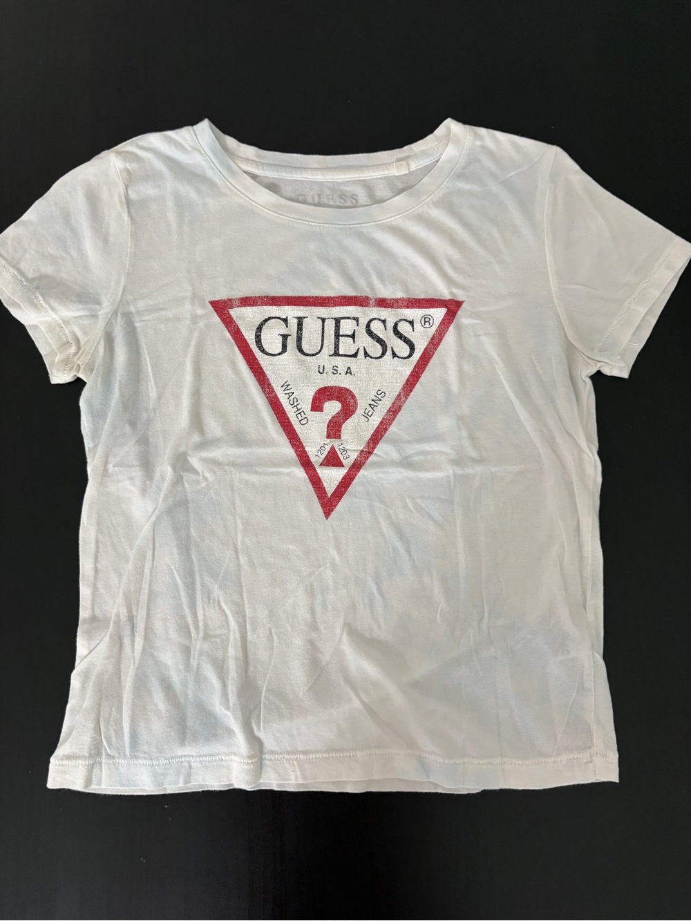 Guess white tie dye logo graphic t shirt